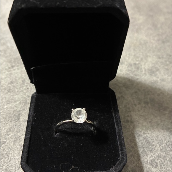 Jewelry - Silver Solitaire Ring with Clear Stone - Women Jewelry